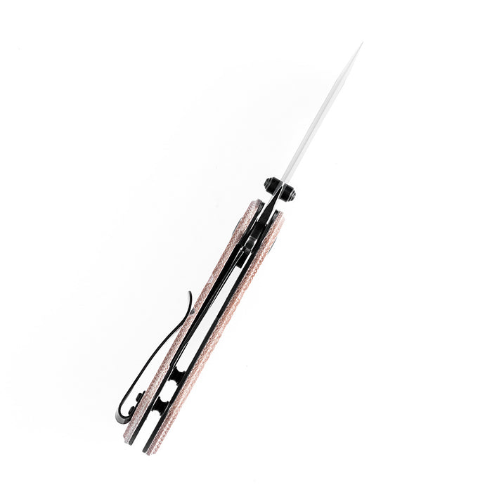 KANSEPT Korvid M Thumb Studs/Flipper Knife Brown Micarta Handle (2.45'‘ 154CM Blade ) Koch Tools Design-T2030A5