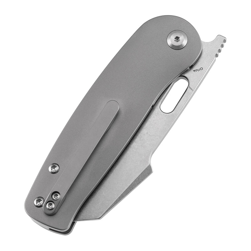 KANSEPT Orlok Thumb Hole Stonewashed Titanium (3.03" CPM S35VN) Terry Cour II Design- K2111A2