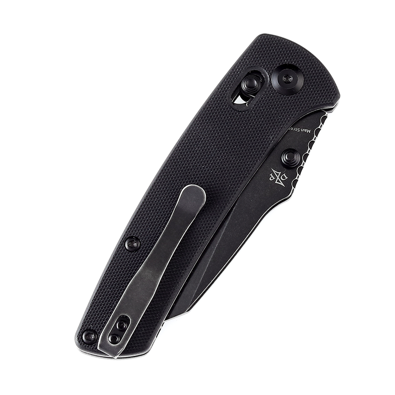 KANSEPT Main Street Thumb Studs/Crossbar Lock Knife Black G10 Handle (3.36''154CM Blade) Dirk Pinkerton Design-T1015V1