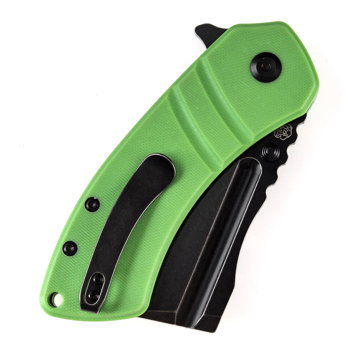 KANSEPT M+ Korvid Thumb Studs/Flipper Knife Grass Green G10 Handle (3.07'‘ 154CM Blade ) Koch Tools Design-T2030B3U