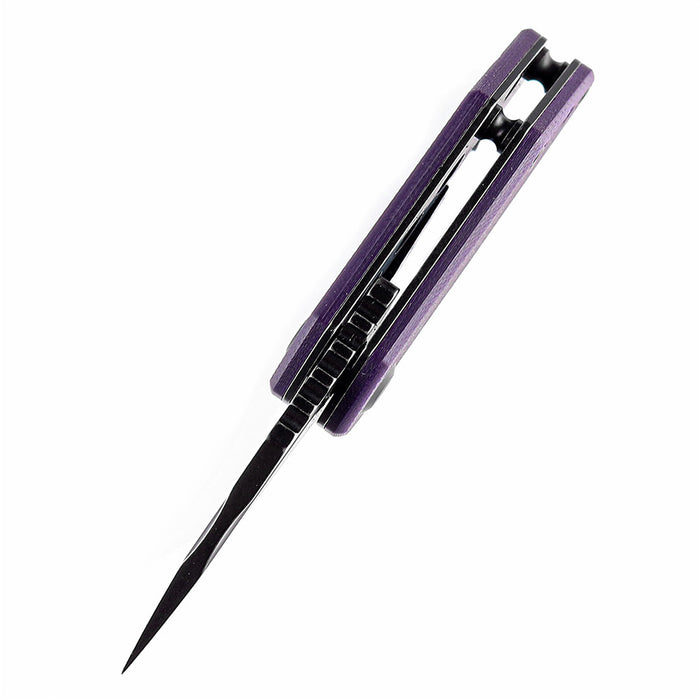 KANSEPT RIO Flipper Knife Purple G10 Handle (1.56'' M390 Blade)4T5 Design-K3044A5