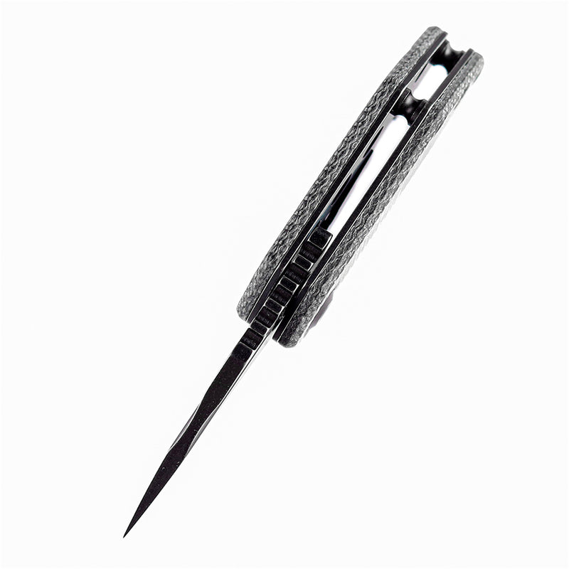 KANSEPT RIO Flipper Knife Black Micarta Handle (1.56'' M390 Blade)4T5 Design-K3044A3