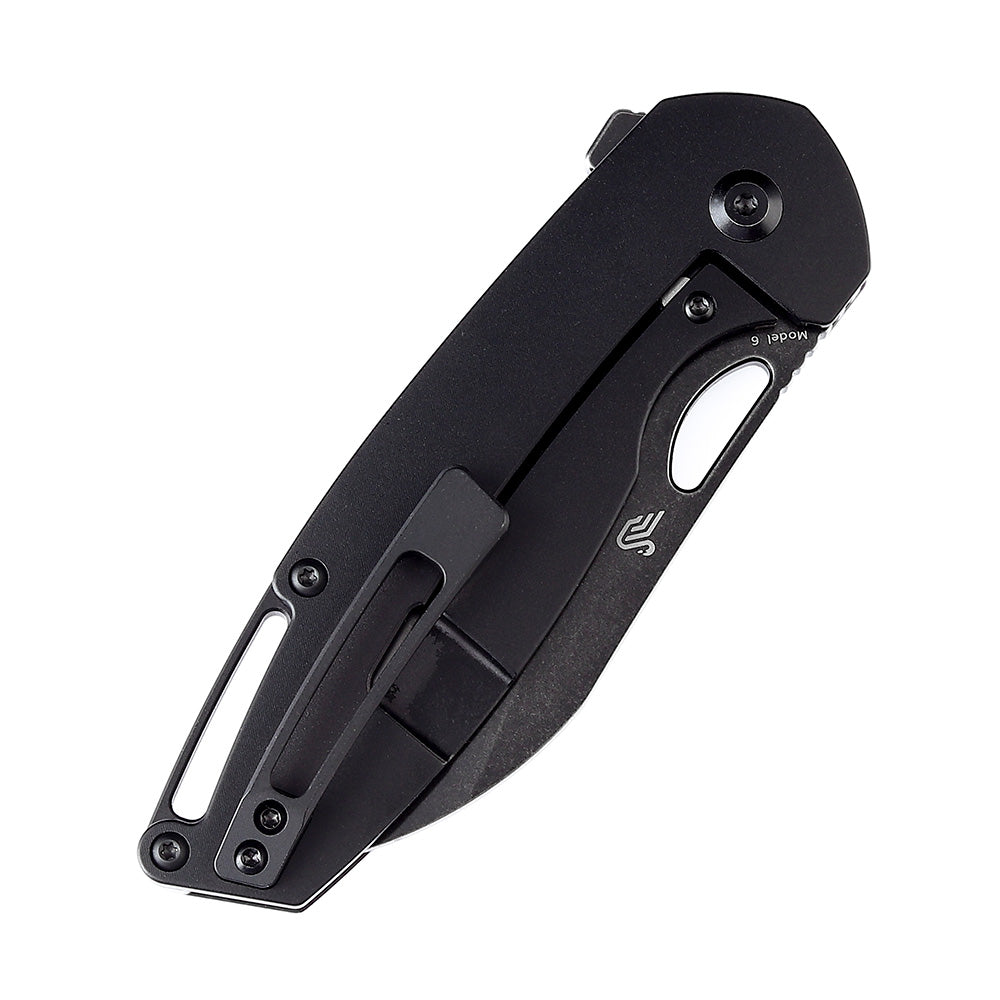 Model 6 K1022B4 Black Stonewashed CPM-S35VN Blade Timascus + Black