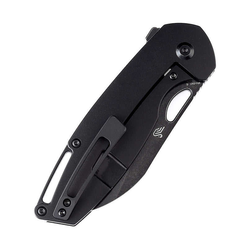 Model 6 K1022B4 Black Stonewashed CPM-S35VN Blade Timascus + Black Anodized Titanium Handle Designed  by Nick Swan