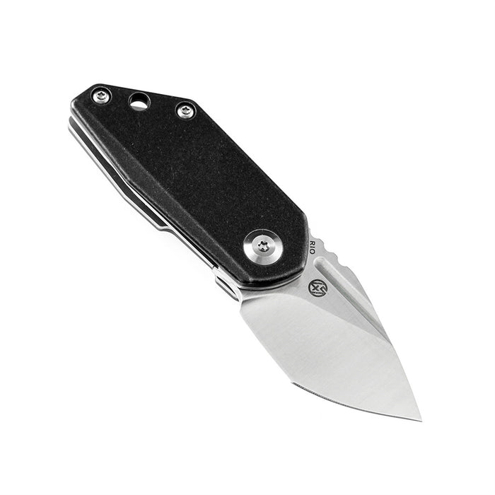 KANSEPT RIO Flipper Knife Black Titanium Handle (1.56'' M390 Blade)4T5 Design-K3044A1