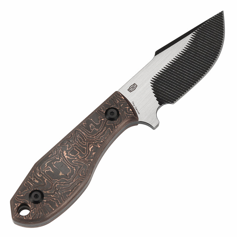 KANSEPT Fixed Blade Tiny Dancer Copper Carbon Fiber Handle (3.17" CPM S35VN with CNC Milling Blade) with JB Stout Design Design-K014A3