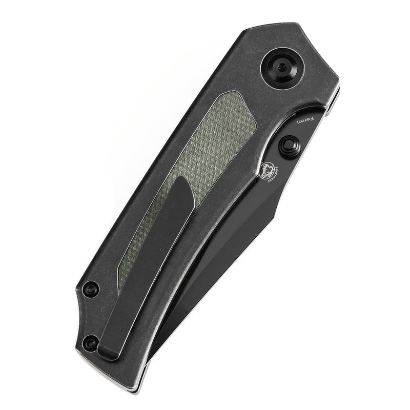 KANSEPT Fermi Green Micarta Handle (3.11" CPM 20CV Blade) Burchtree Designs-K1122A1