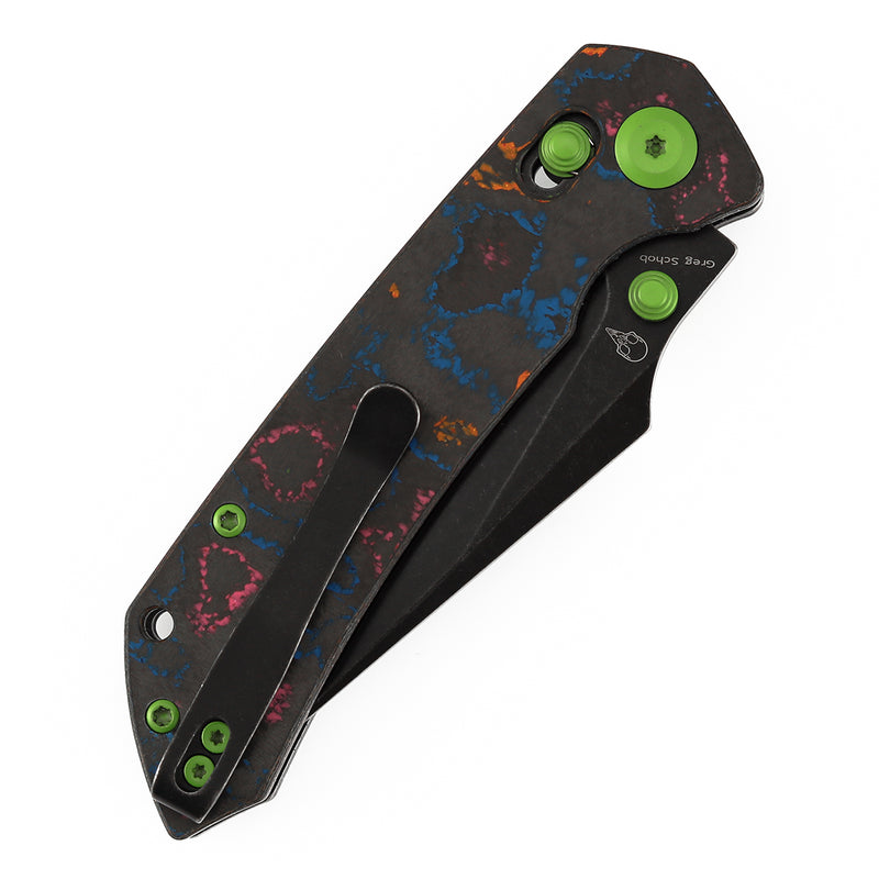 KANSEPT Fenrir Crossbar Lock Knife 80S Camo Carbon Fiber Handle (3.48'' CPM S35VN Blade) Greg Schob Design - K1034V4