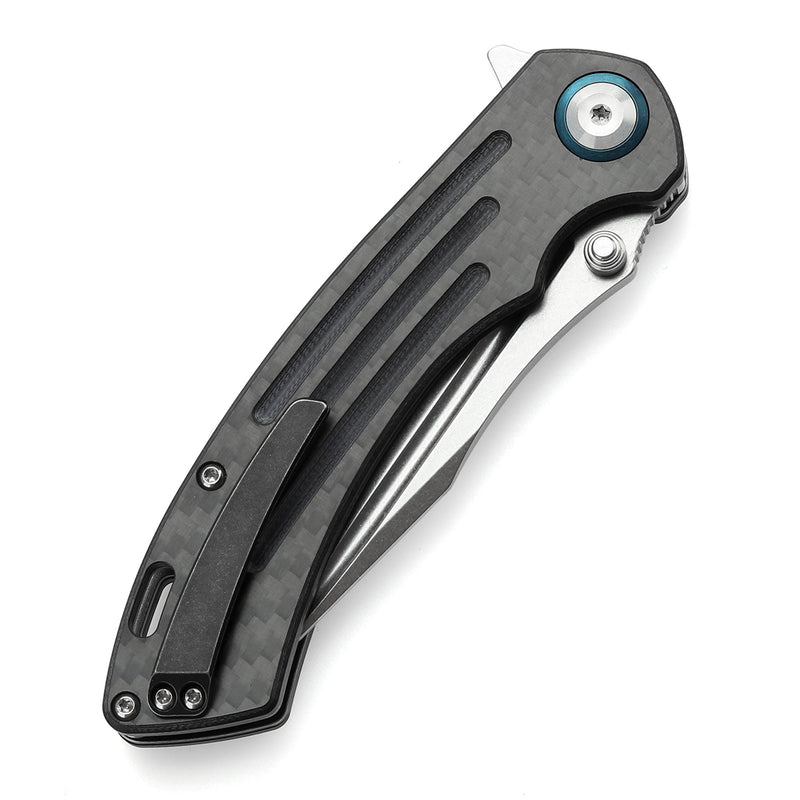 KANSEPT Pretatout Thumb Stub Flipper Carbon Fiber and G10 Handle (3.56“ CPM S35VN Blade) with Kmaxrom Design-K1032A5