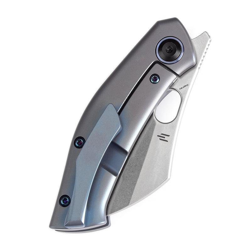 KANSEPT Osprey Thumb Hole Knife Blue Anodized Titanium Handle (2.23'' CPM-S35VN Blade) Johnathan Shaw Design - K2087A4