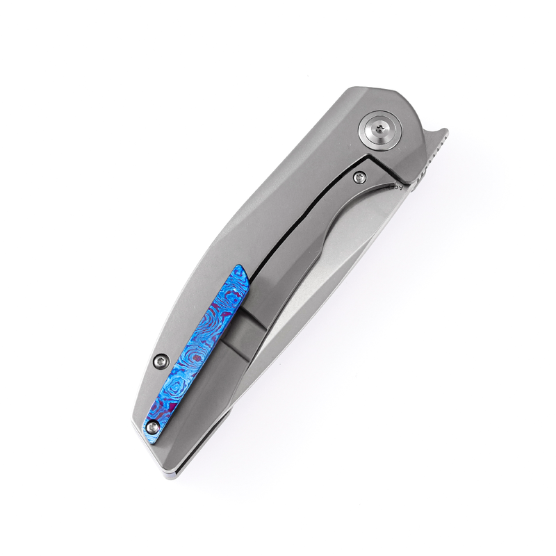 KANSEPT Accipiter  Flipper Knife Titanium +Timascus  Handle (3.5'' CPM-S35VN Blade)Kim Ning Design -K1007A4