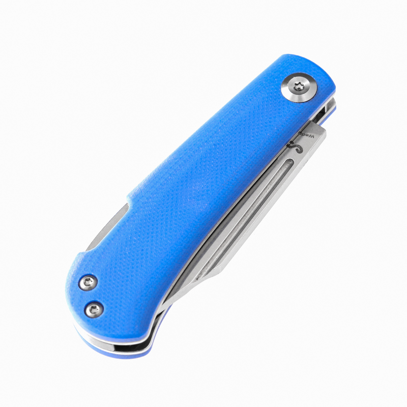 KANSEPT Wedge Back Lock Knife Blue G10 Handle (2.45'' 154CM Blade) Nick Swan Design-T2026B7