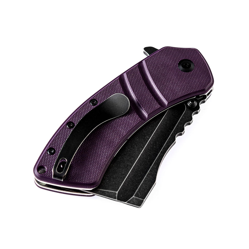 KANSEPT XL Korvid Thumb Stub Purple G10 Handle (3.55" 154CM Blade) Designed by Koch Tools-T1030A4
