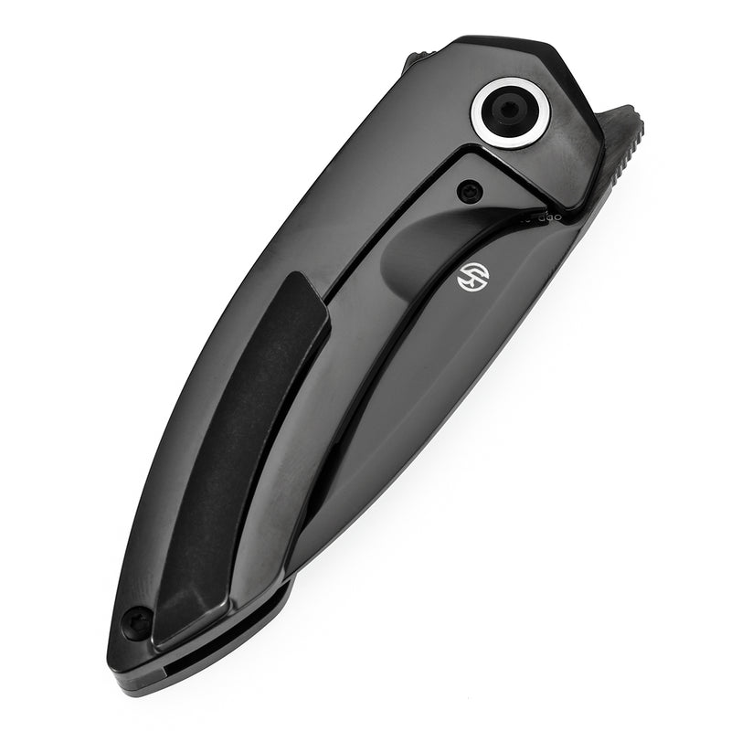 ODD 21 Frame Lock Mirrior DLC Titanium Handale (3.08'' Mirror DLC CPM20CV Blade with Tuff Knives Design K1077A7