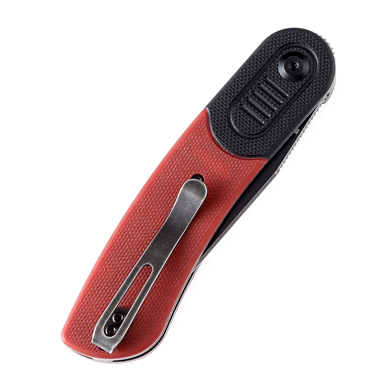 Reverie T2025B6 Black Stonewashed 154CM Blade Black and Red G10 Handle Design by Justin Lundquist