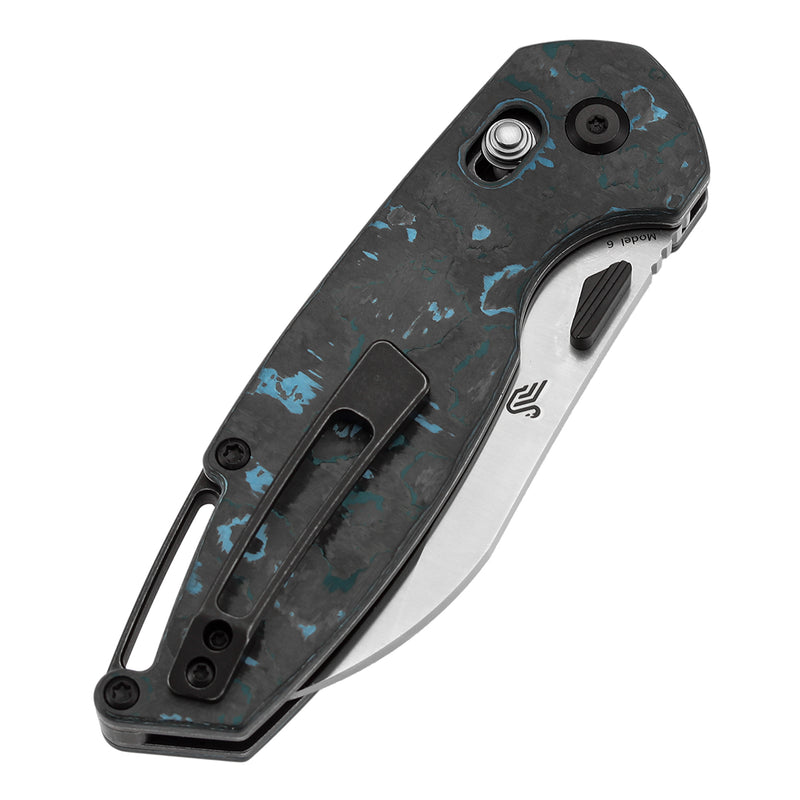 KANSEPT Model 6 Crossbar Lock KnifeArctic Storm Carbon Fiber Handle (3.1'' CPM S35VN Blade) Nick Swan Knives Design -K1022V4