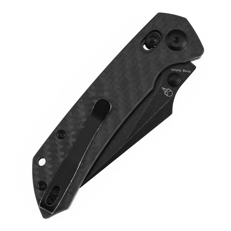 KANSEPT Fenrir Crossbar Lock Knife Twill Cabrbon Fiber Handle (3.48'' CPM S35VN Blade) Greg Schob Design - K1034V5