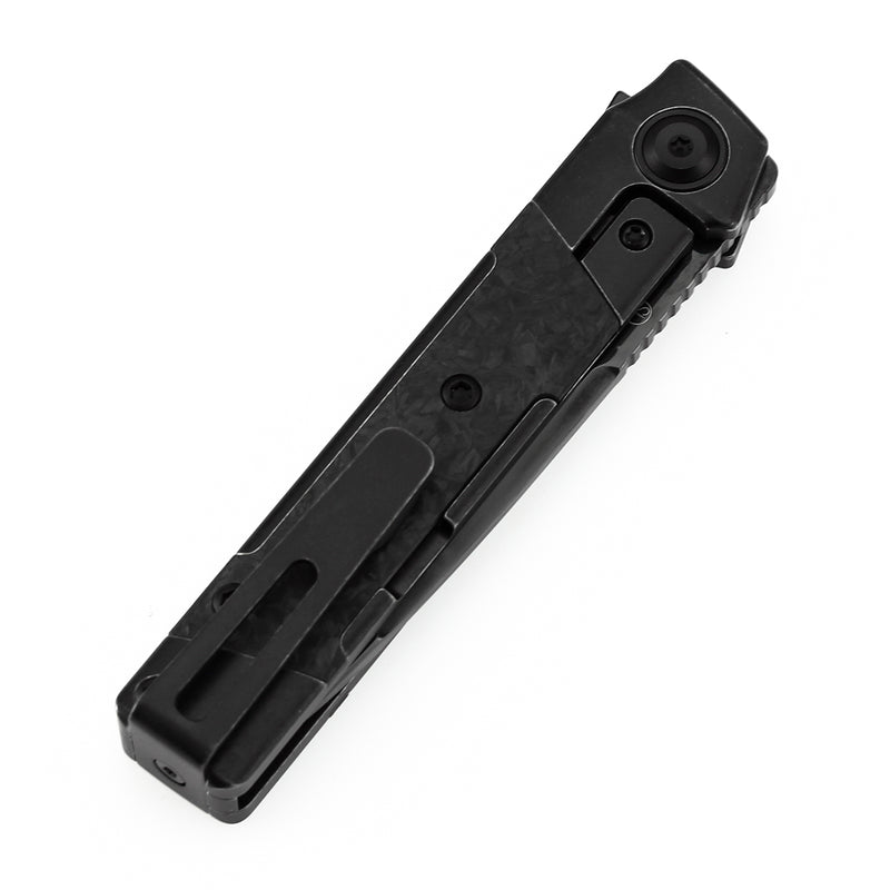 KANSEPT Kitpu Flipper Blackwash Titanium with Shred Carbon Fiber (2.9" Mirror DLC CPM 20CV) Jonathan Styles Design- K2123A4