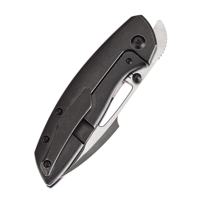 KANSEPT Link Thumb Studs Timascus and Blackwash Titanium Handle (3.0''CPM 20CV Blade )Johnathan Shaw Design-K1068A3