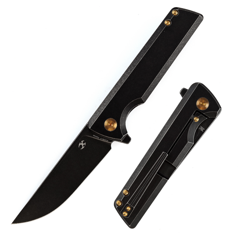 KANSEPT Anomaly Flipper Knife Stonewashed Titanium Handle (3.14''CPM-S35VN Blade) Dirk Pinkerton-K2038A2