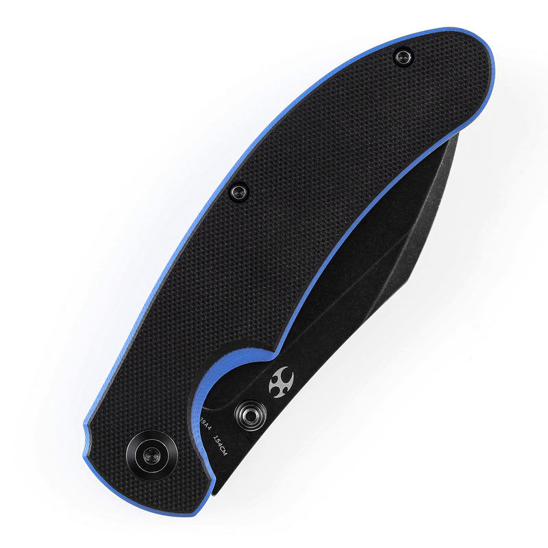 KANSEPT Nesstreet Thumb Stub Knife Black & Blue G10 Handle (3.58''154CM Blade) Karambit Maker-T1039A4
