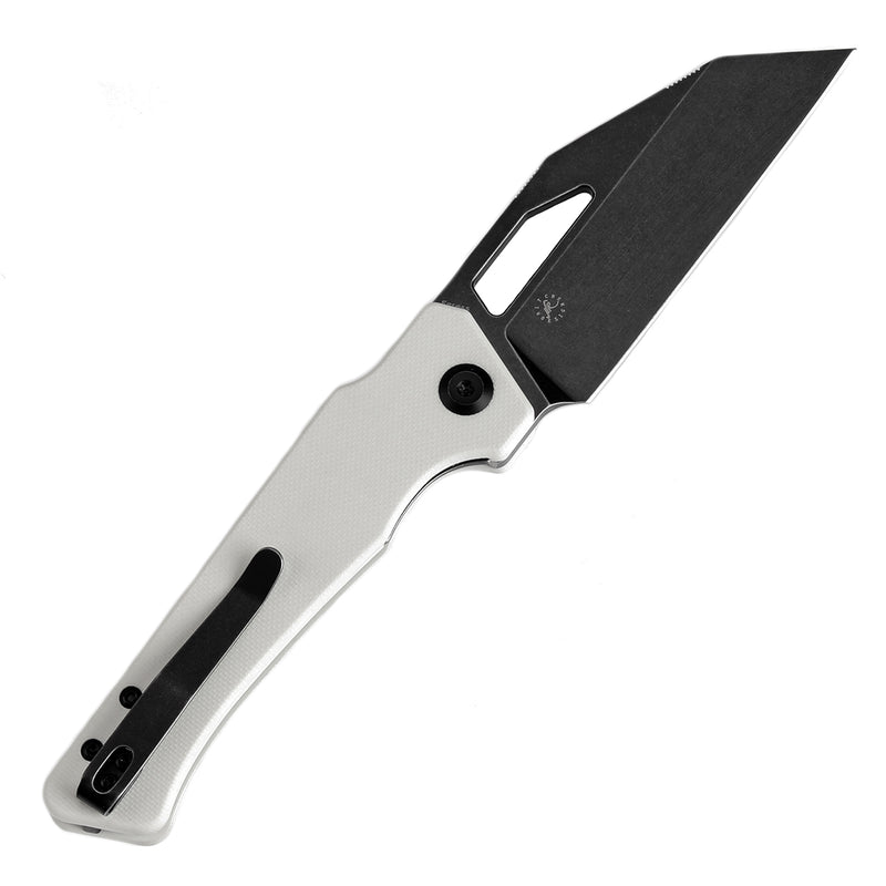 KANSEPT Egress T1033A4 Black Stonewashed 14C28N White G10 Handle with Nitch Designs Design