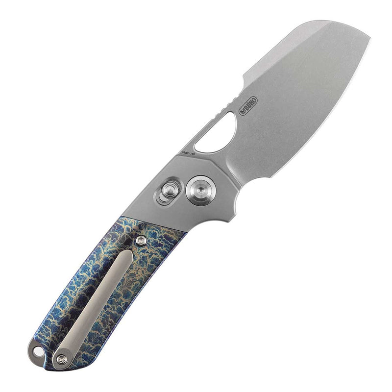 Kansept Nahual | Crossbar Lock | Beadblasted Titanium & Lightning Strike Finish Ti | 2.95" Magnacut Blade | Javier Garcia Design | K2125V5