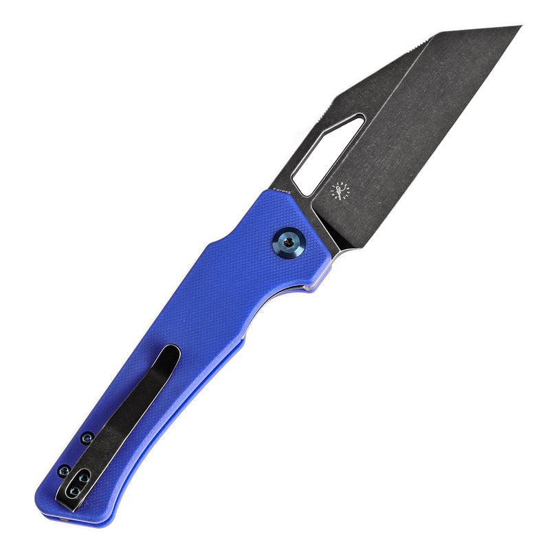 KANSEPT Egress T1033A2 Black Stonewashed 14C28N Blue G10 Handle with Nitch Designs Design