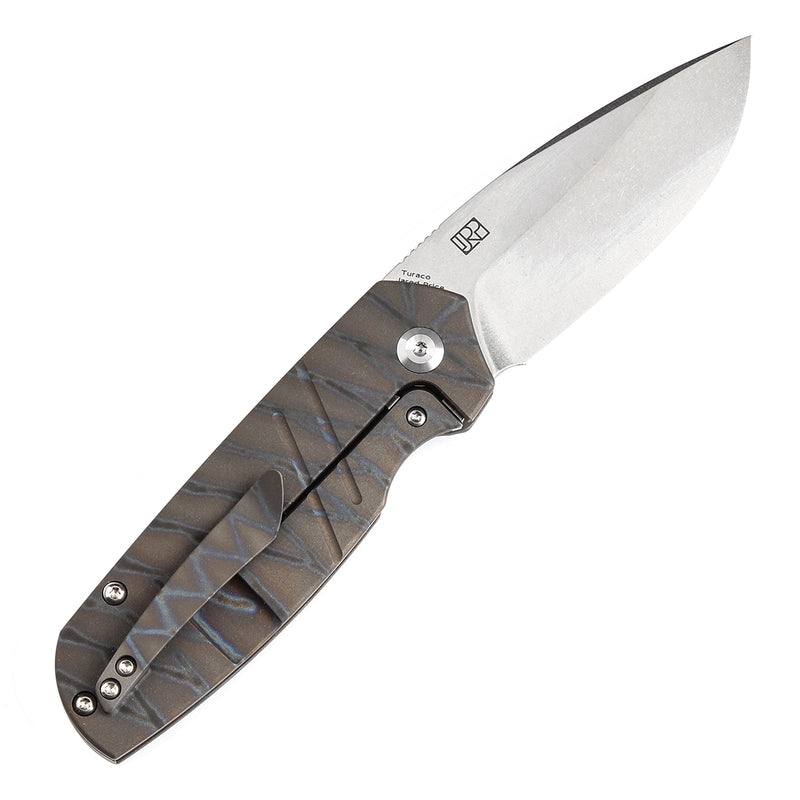 KANSEPT Turaco K2049A4 Stonewashed CPM-S35VN Blade Tiger Stripe Flamed Titanium Handle Jared Price Design