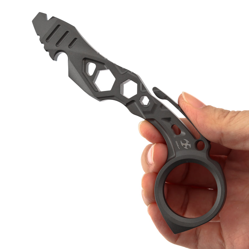 Kansept EDC Tool PryMate G008A7 Grey Anodized Titanium Multifucntional Tool Designed by Sebastian Irawan