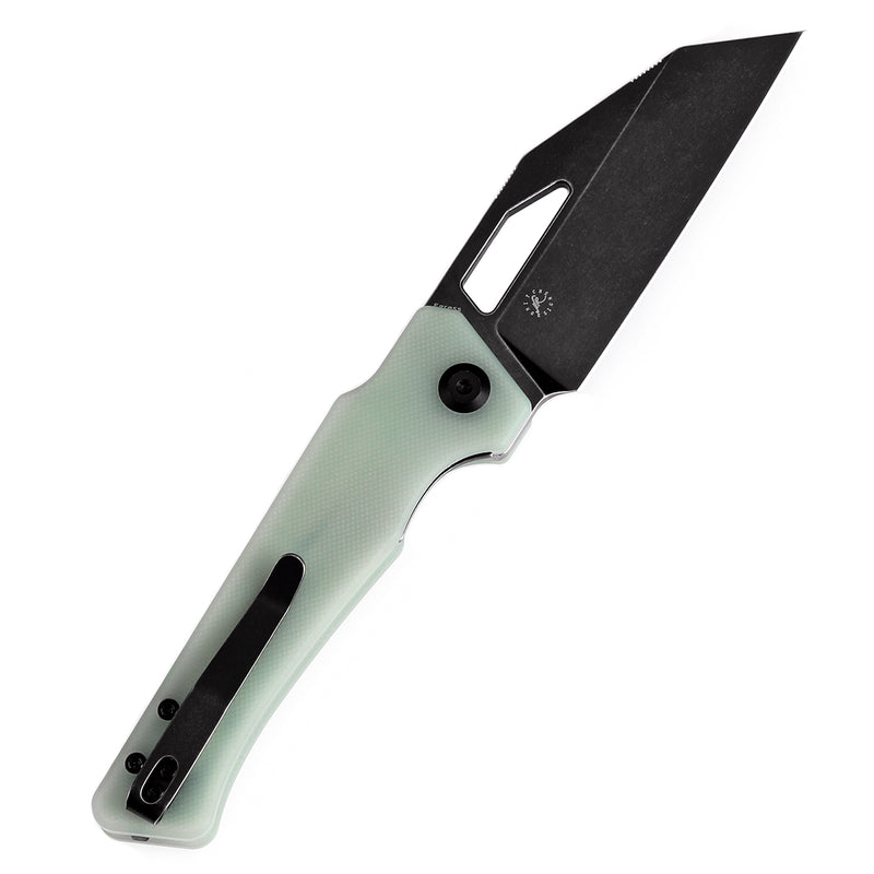 KANSEPT Egress T1033A6 Black Stonewashed 14C28N Jade G10 Handle with Nitch Designs Design