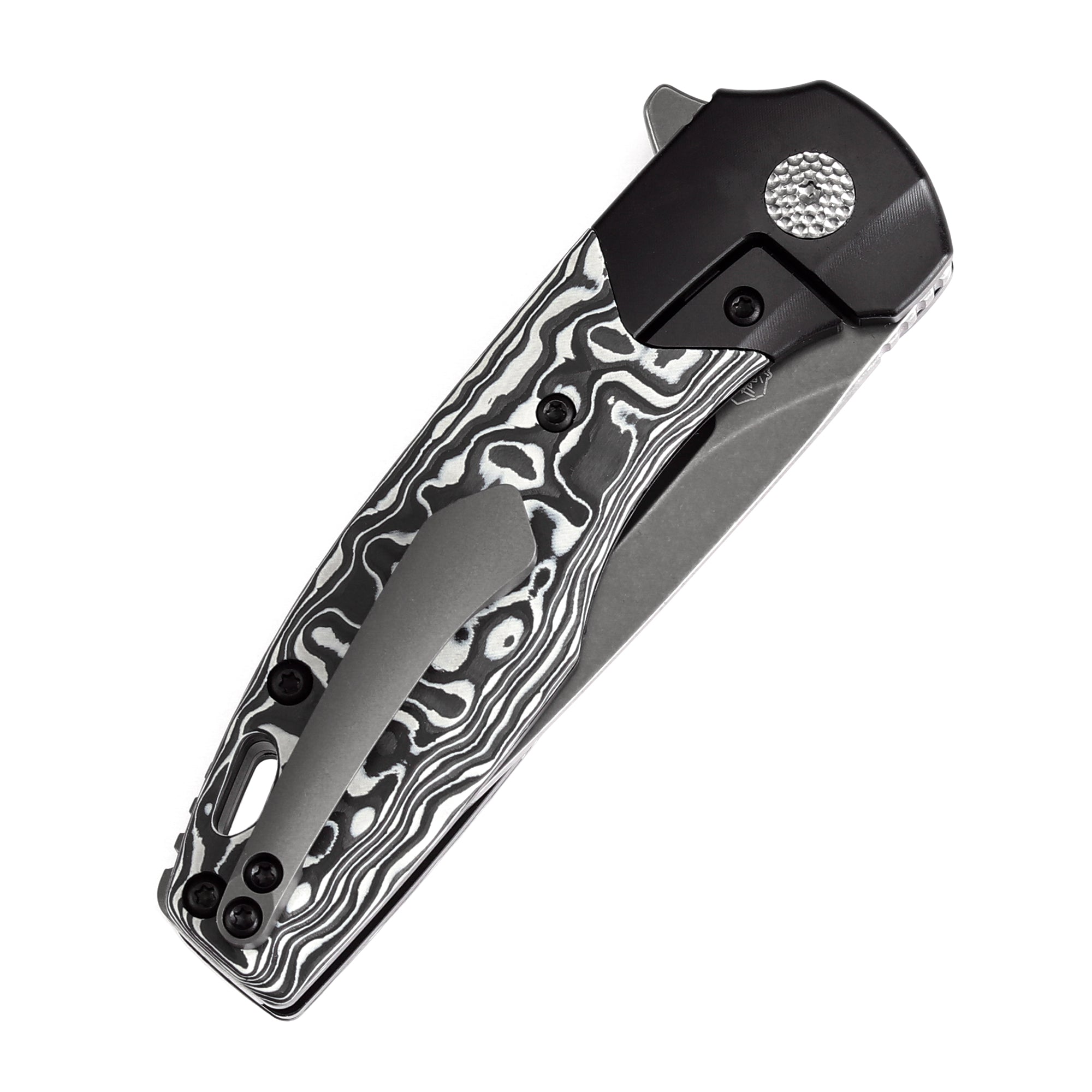 KANSEPT Cassowary Flipper Black Anodized Titanium and Black White