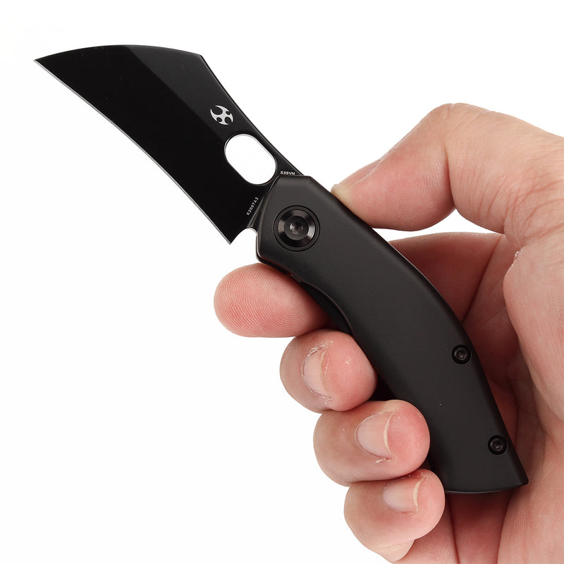 KANSEPT Osprey Thumb Hole Knife Black Titanium Handle (2.23'' CPM-S35VN Blade) Johnathan Shaw Design - K2087A3