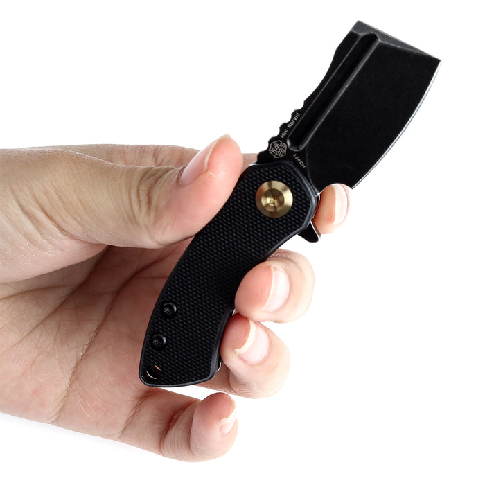 KANSEPT Mini Korvid Flipper Knife Black G10 Handle (1.45'' 154CM Blade) Koch Tools Design -T3030A11