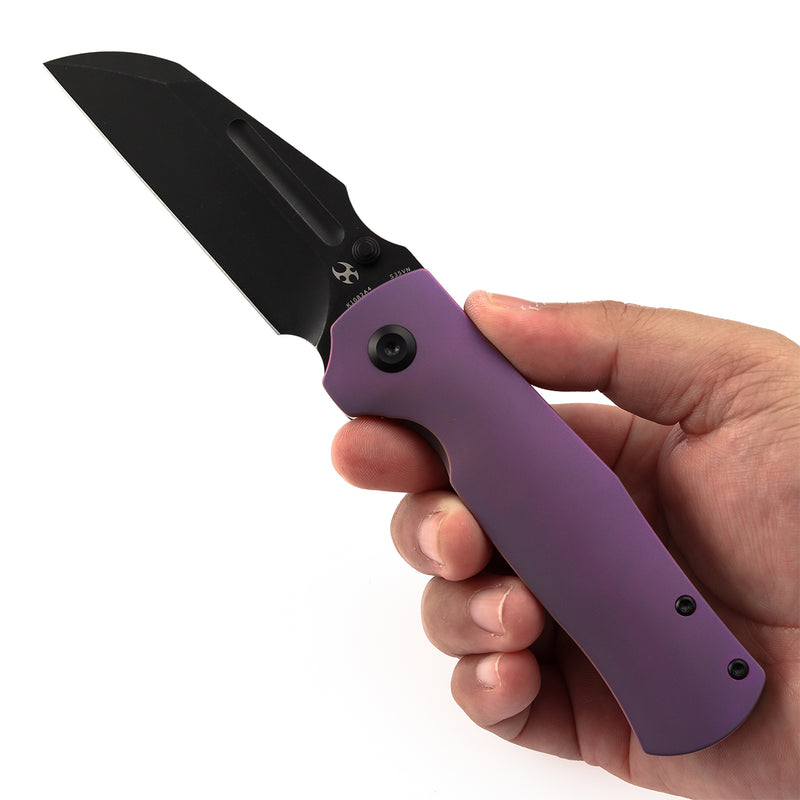KANSEPT Dreadnaught Thumb Stubs Purple Anodized Titanium Handle (3.49''CPM S35VN Blade ) Daniel Sparhawk Design -K1082A4
