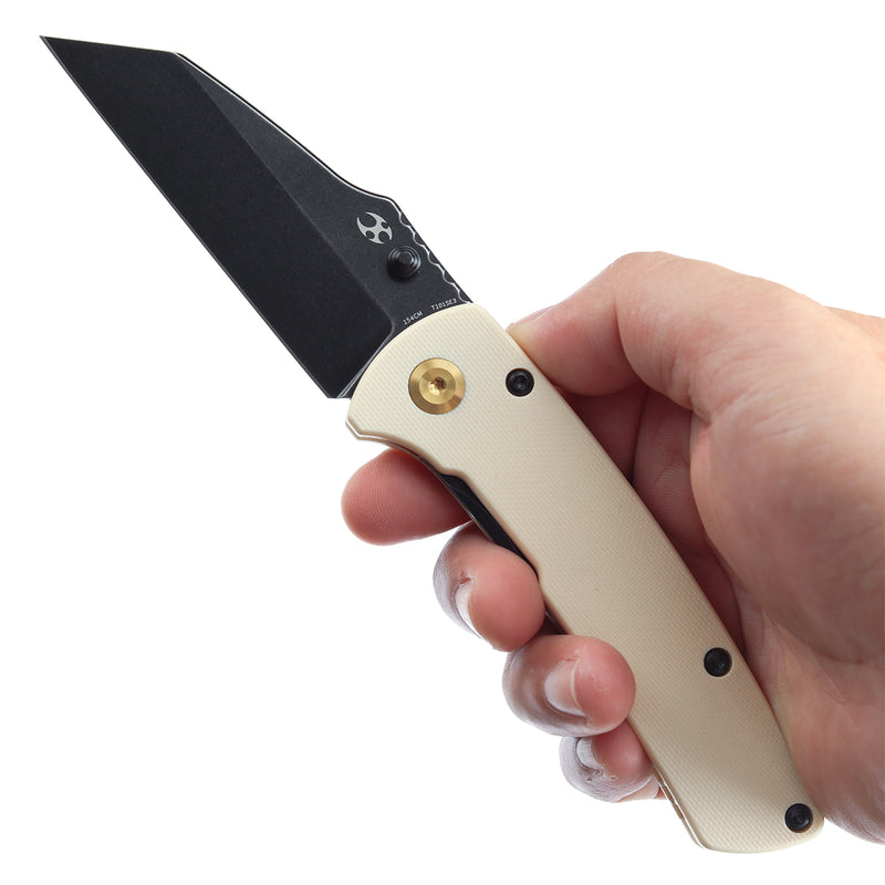 KANSEPT Main Street Thumb Stubs White G10 Handle (3.36'' 154CM Blade) Dirk Pinkerton Design-T1015E3