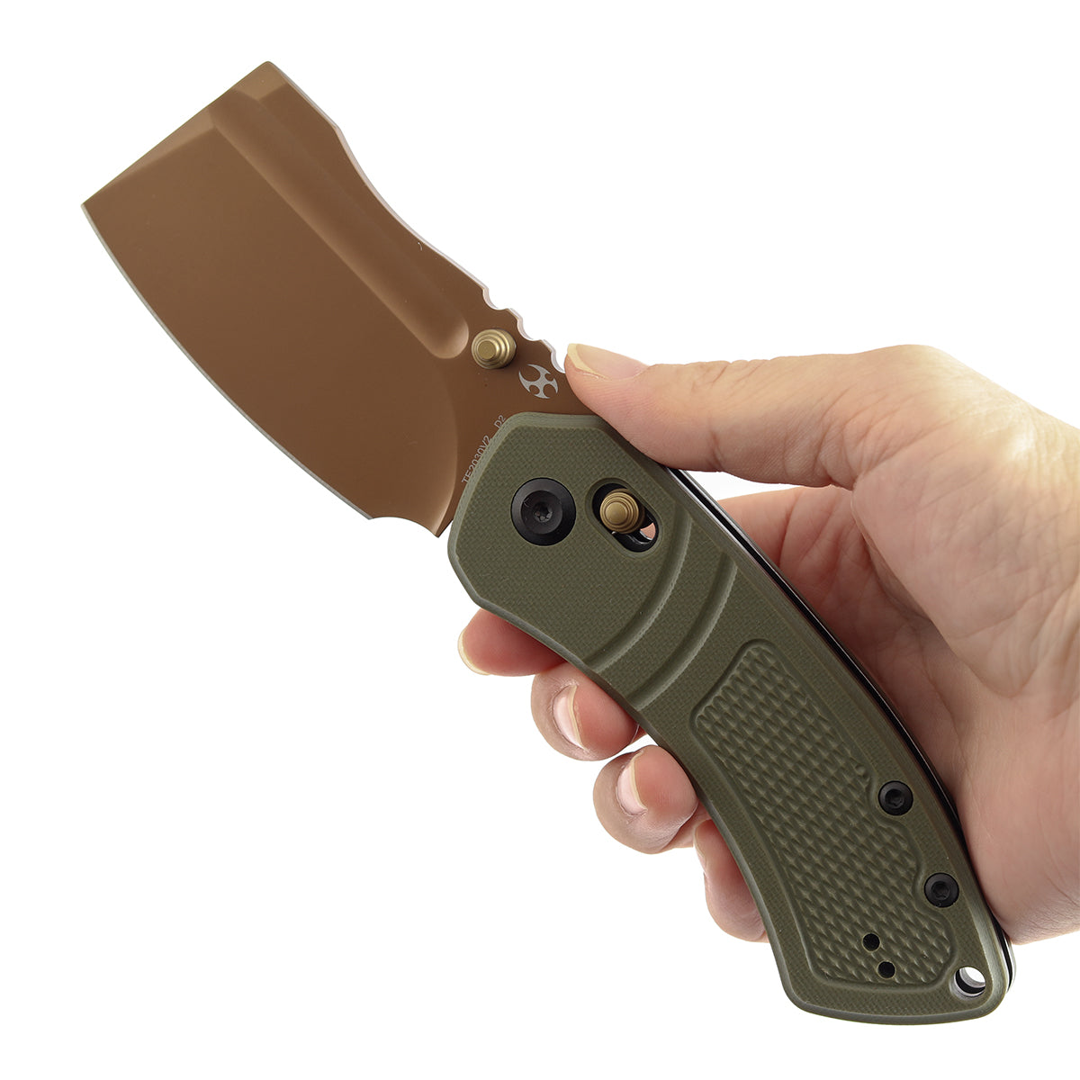 Kansept Korvid V | Crossbar Lock | Olive Green G10 with Diamond