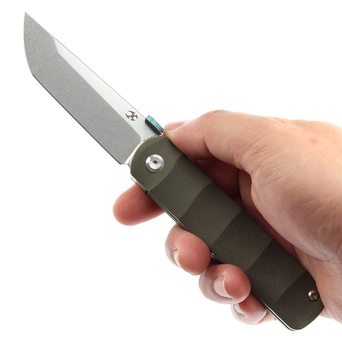 KANSEPT BTF Thumb Disc Knife Green G10 Handle (3.24'' CPM-S35VN