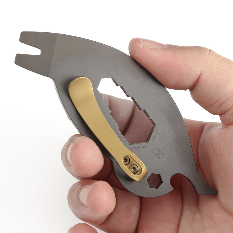 Kansept EDC Tool CrowBar G009A3 Bronze Anodized Titanium Multifunctional EDC Tool for Everyday Carry Designed by Rolf Helbig