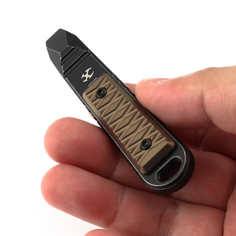 Kansept EDC Kursor Blackwash Titanium+Bronze Anodized Titanium with Tsukamaki-Inspired Pattern Designed by Koch Tools-G015A4