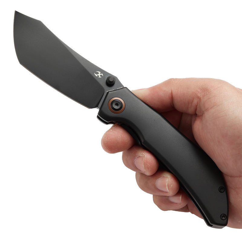KANSEPT Tipper Thumb Stub Knife Bronze Anodized Titanium Handle(3.38'' CPM S35VN Blade)Edgy Bladeworks Design-K1079A5