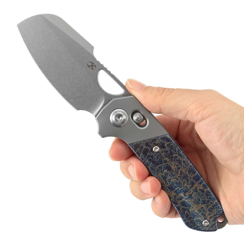 Kansept Nahual | Crossbar Lock | Beadblasted Titanium & Lightning Strike Finish Ti | 2.95" Magnacut Blade | Javier Garcia Design | K2125V5