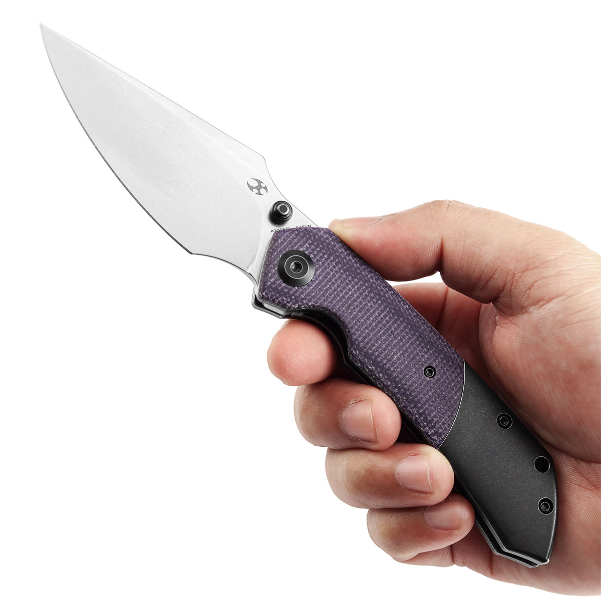 KANSEPT Fenrir Front Flipper/Thumb Stud Knife Blackwash Titanium