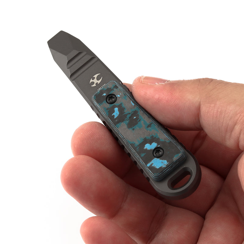 Kansept EDC Kursor Gray Anodized Titanium; Arctic Storm Fatcarbon Designed by Koch Tools-G015B1