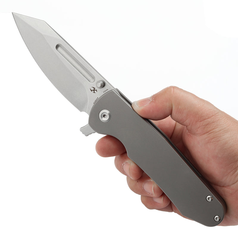 KANSEPT Superhawk Flipper Knife Titanium Handle(3.89''CPM S35VN Blade) Warhawk Knives Design-K1084A4