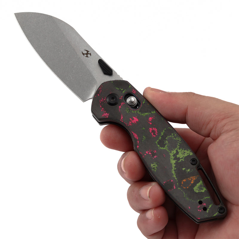 KANSEPT Model 6 Crossbar Lock Knife 80S Carbon Fiber Handle (3.1'' CPM S35VN Blade) Nick Swan Knives Design -K1022V3