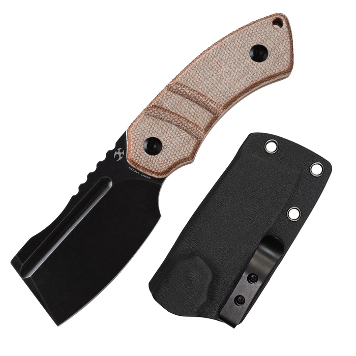 KANSEPT Korvid S Fixed Blade Brown Micarta + Kydex Sheath Handle (2.9" 14C28N Blade) Koch Tools -G2030A4