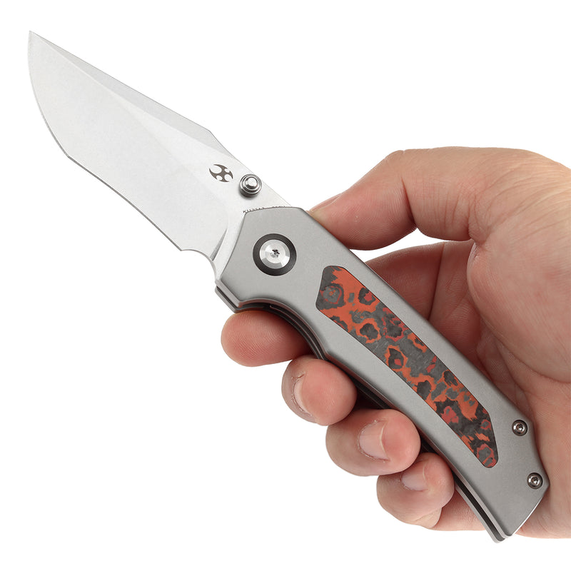 KANSEPT Fermi FatCarbon MarsValley Carbon Fiber Handle (3.11" CPM 20CV Blade) Burchtree Designs-K1122A3