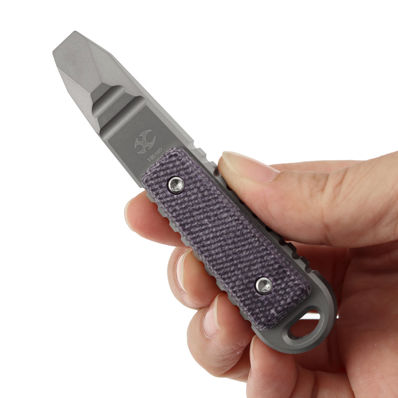 Kansept EDC Kursor Plain Titanium+Purple Micarta Inlay Designed by Koch Tools-G015B2