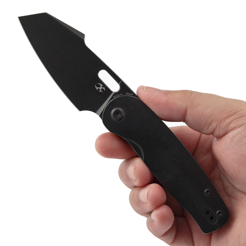KANSEPT Orlok Thumb Hole Blackwash Titanium (3.03" CPM S35VN) Terry Cour II Design- K2111A1